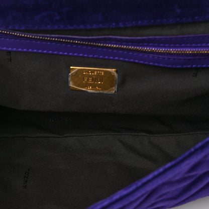 Fendi Velluto FF Embossed Large Baguette Viola Plus 5 of 8