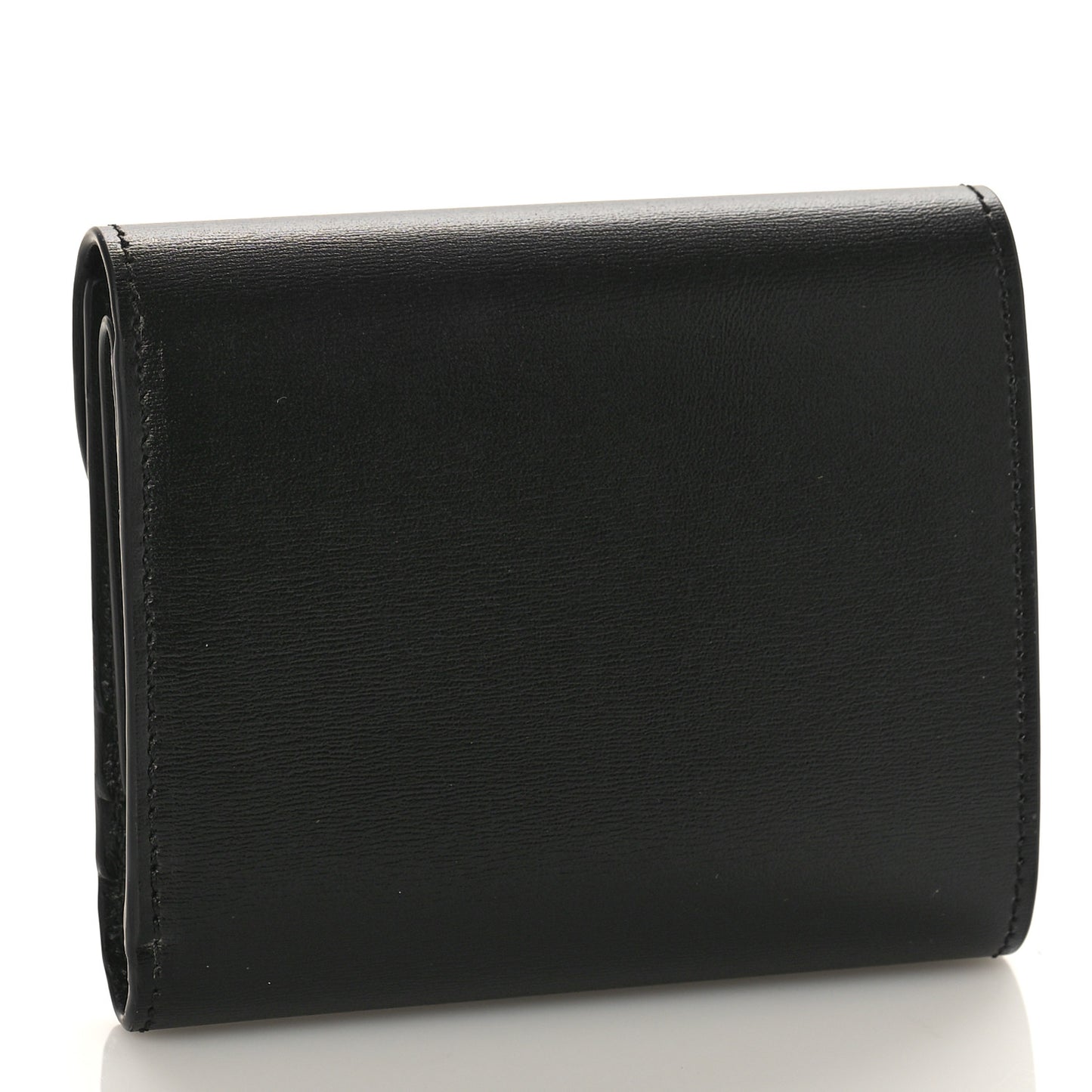 Shiny Calfskin Small Triomphe Wallet Black