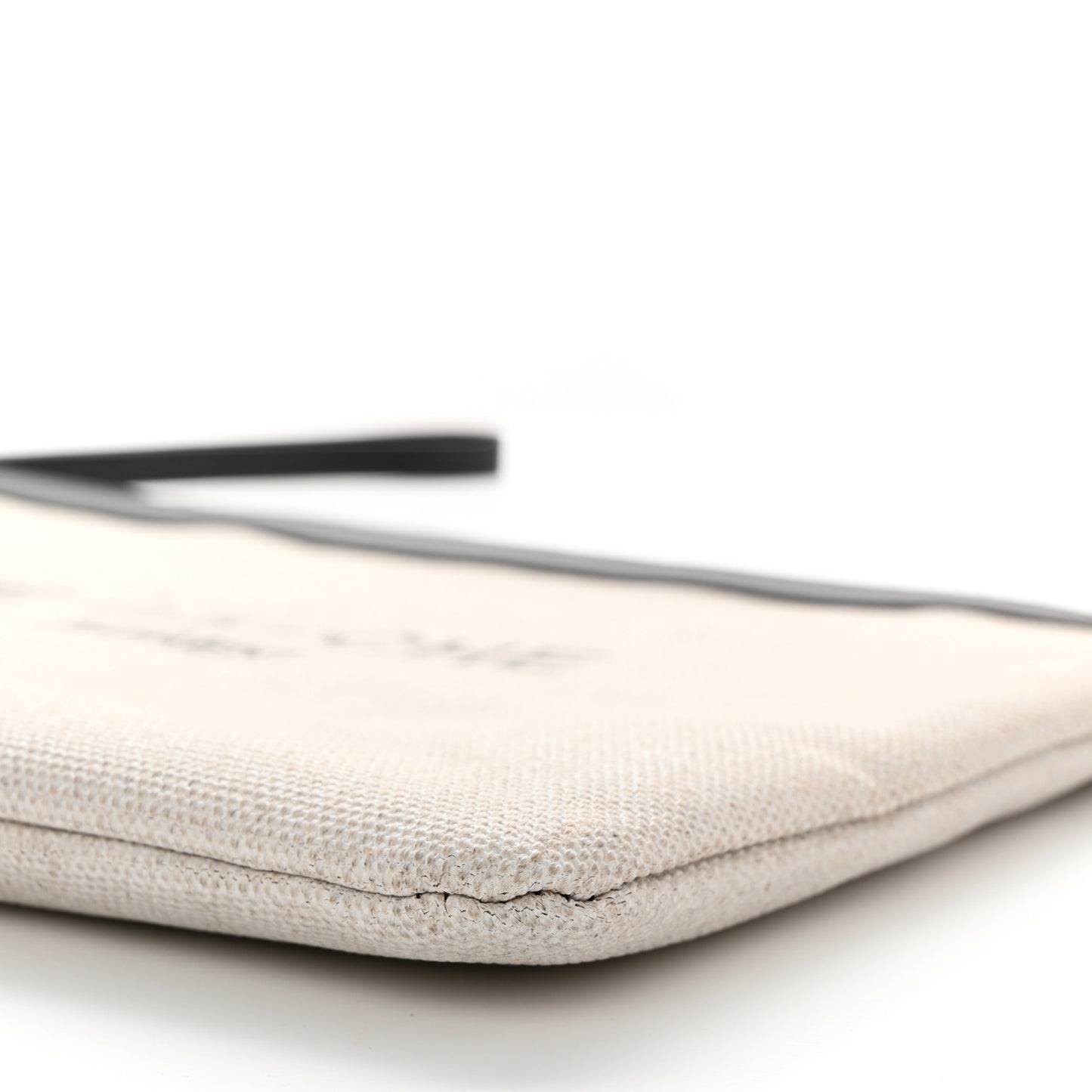 Linen Canvas Rive Gouche Zipped Pouch Optic White