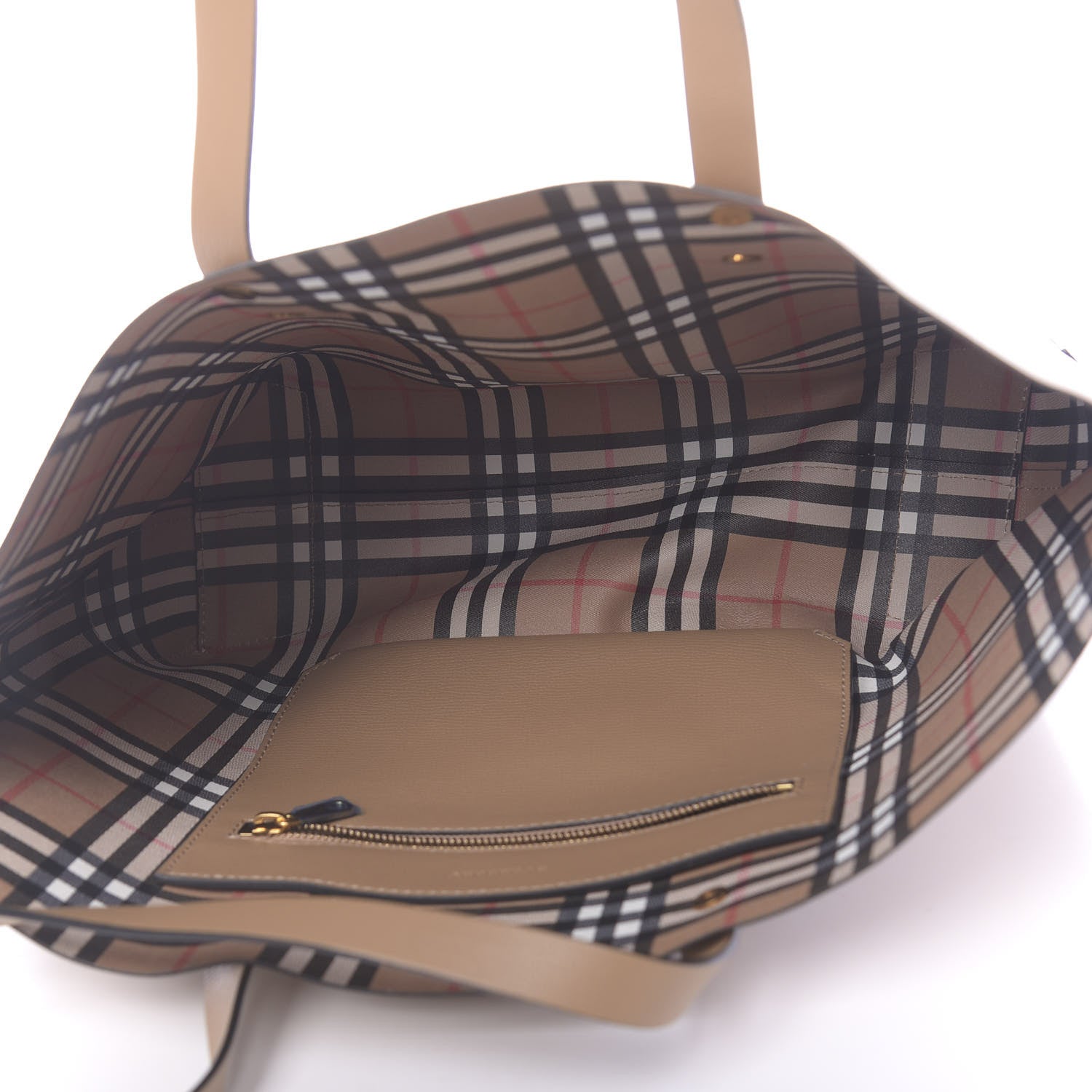 Burberry Calfskin Embossed Crest Medium Tote Camel 5 of 12