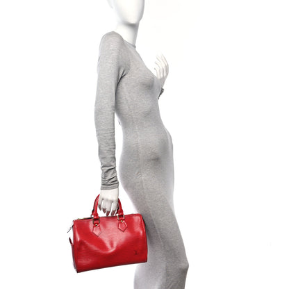 Louis Vuitton Epi Speedy 25 Castillan Red 2 of 10