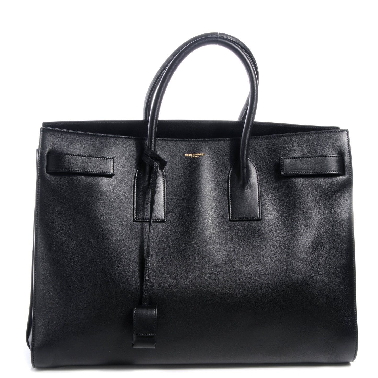Leather Large Sac de Jour Carryall Black