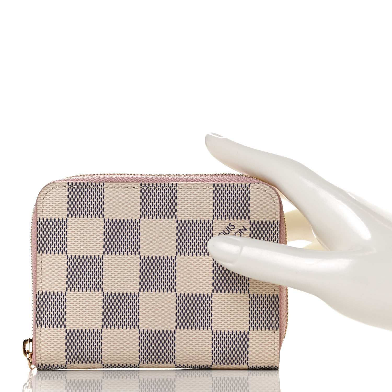 Louis Vuitton Damier Azur Zippy Coin Purse Rose Ballerine 2 of 9