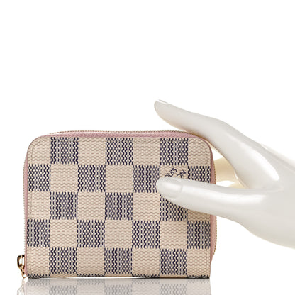 Louis Vuitton Damier Azur Zippy Coin Purse Rose Ballerine 2 of 9