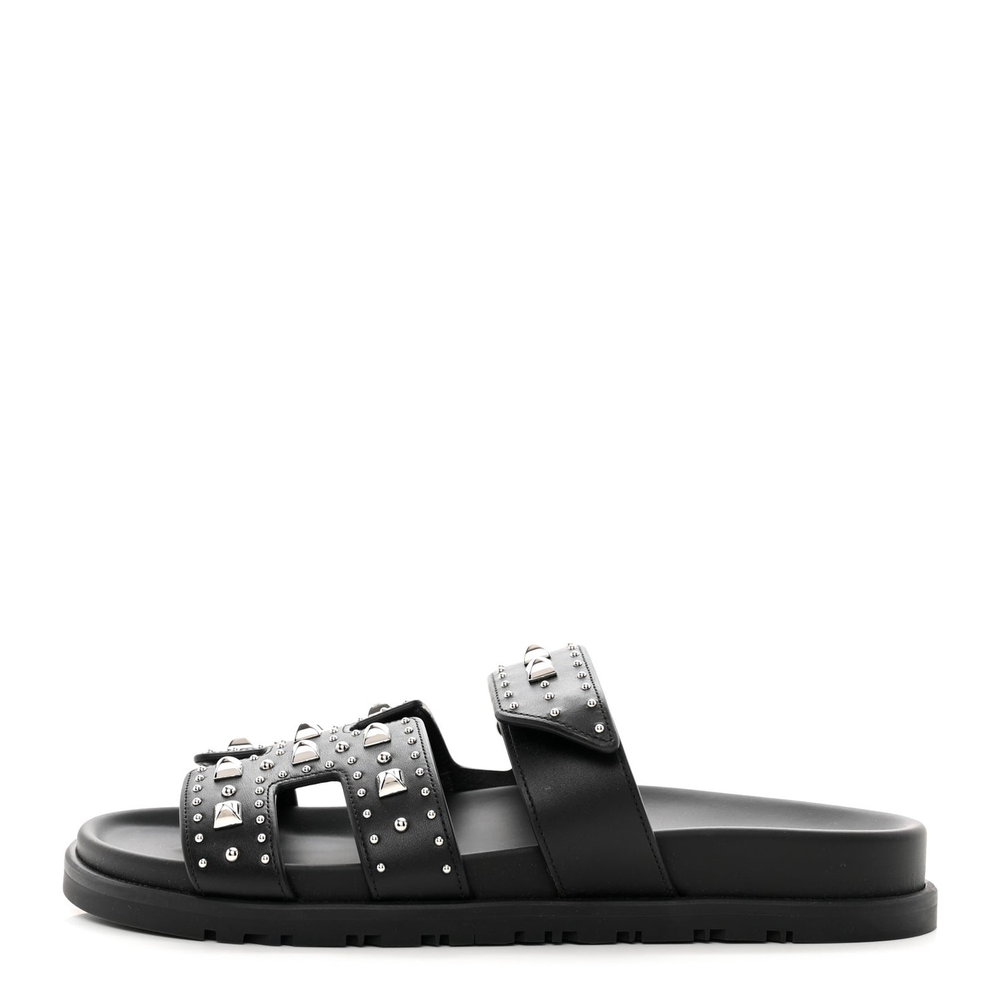Calfskin Studded Womens Chypre Sandals 37 Black