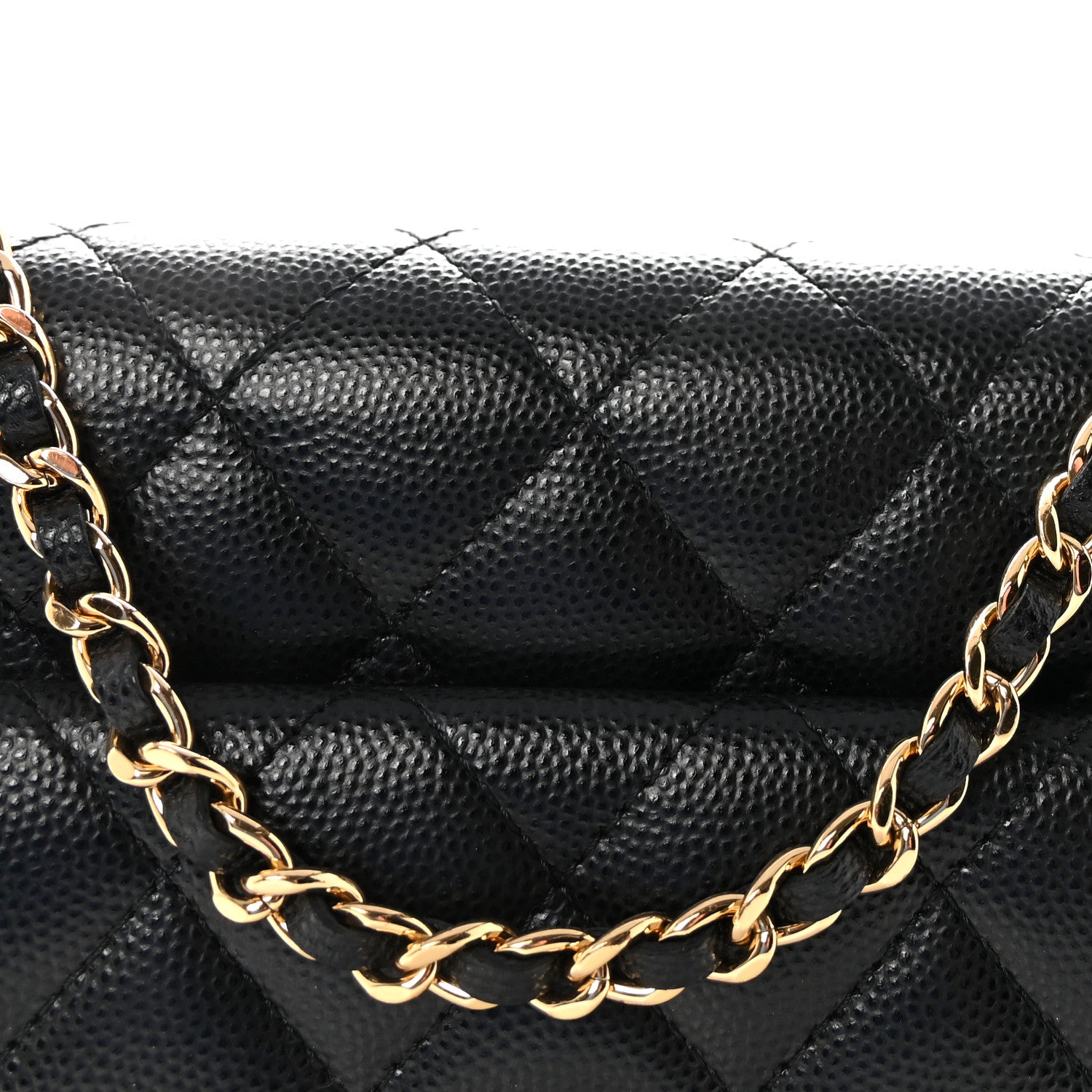 Chanel Caviar Quilted Pocket Clutch With Chain WOC Black 9 of 11