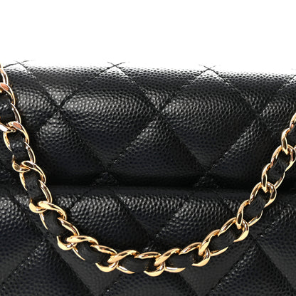 Chanel Caviar Quilted Pocket Clutch With Chain WOC Black 9 of 11
