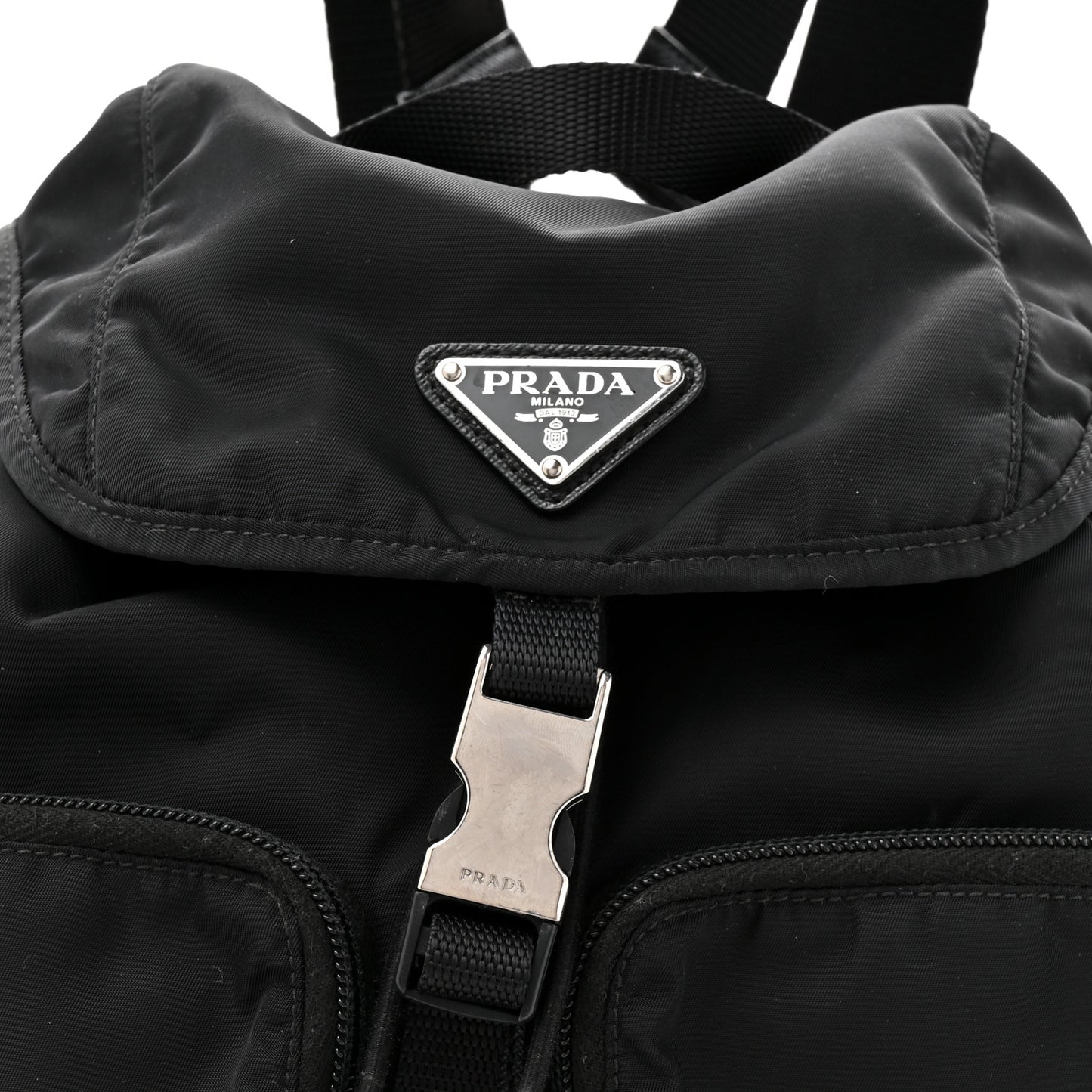 Tessuto Nylon Saffiano Vela Medium Backpack Black