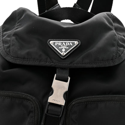Prada Tessuto Nylon Saffiano Vela Medium Backpack Black 7 of 10
