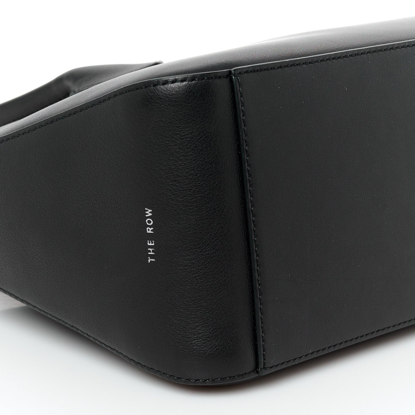 Polished Saddle Calfskin E/W Top Handle Bag Black