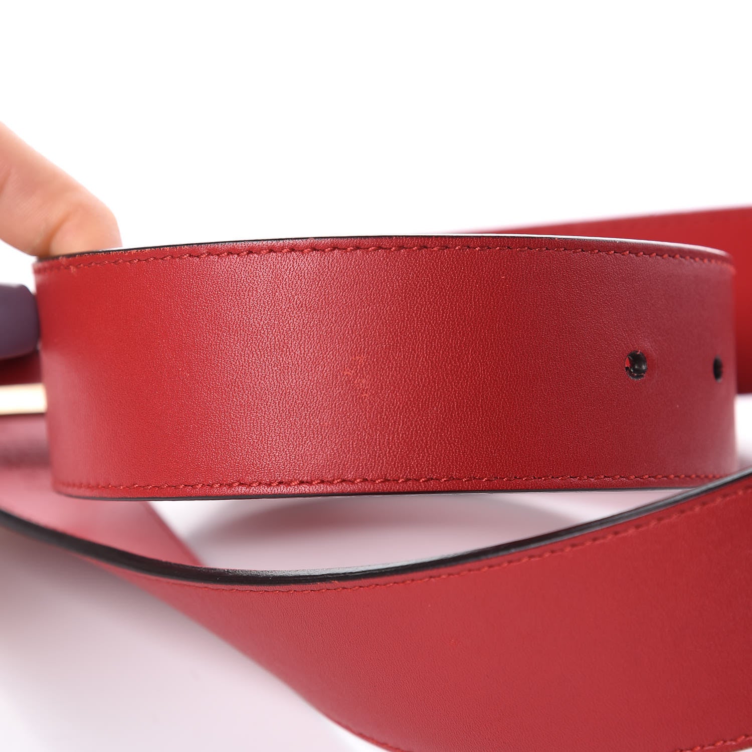 Gucci Moon Calfskin Torchon Double G 40mm Belt 85 34 Hibiscus Red 8 of 12