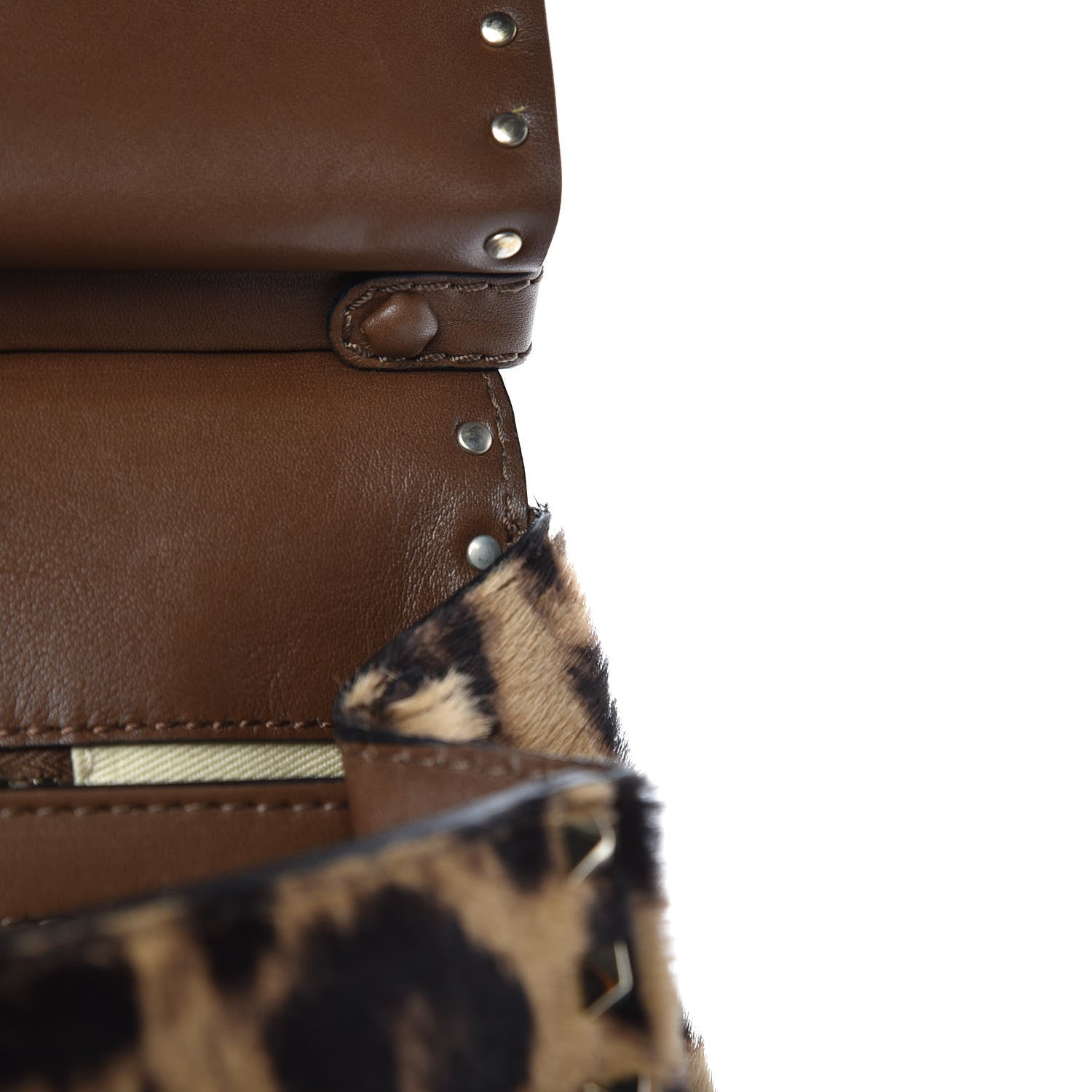 Valentino Garavani Calf Hair Leopard Print Large Rockstud Frame Handle Bag 13 of 13