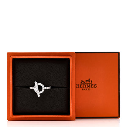 Hermes 18K White Gold Diamond Finesse Ring 54 6.75 7 of 7