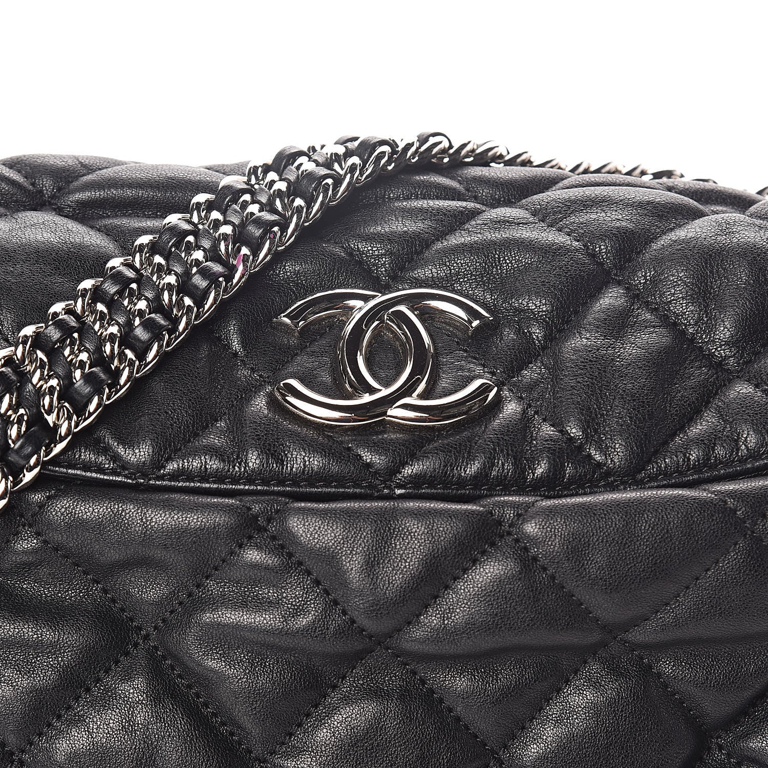 Chanel Washed Lambskin Chain Around Hobo Black 8 of 10