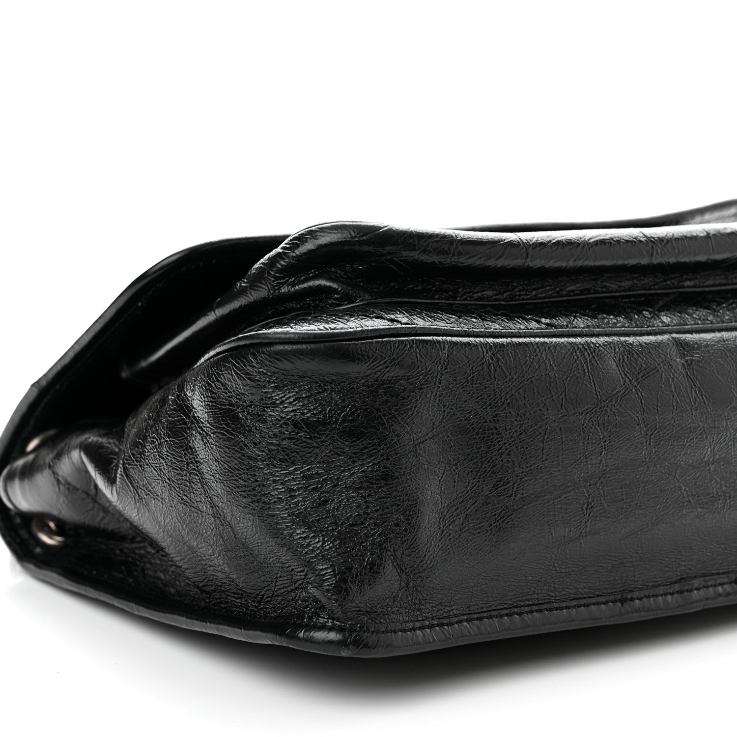 Saint Laurent Crinkled Calfskin Matelasse Monogram Medium Niki Chain Satchel Black 9 of 10