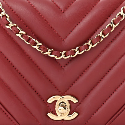 Chanel Calfskin Chevron Quilted Mini Statement Flap Red 8 of 11