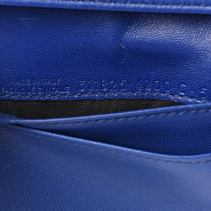 Balenciaga Agneau Arena Nappa Glover Flap Card Case Bleu Cobalt 7 of 8