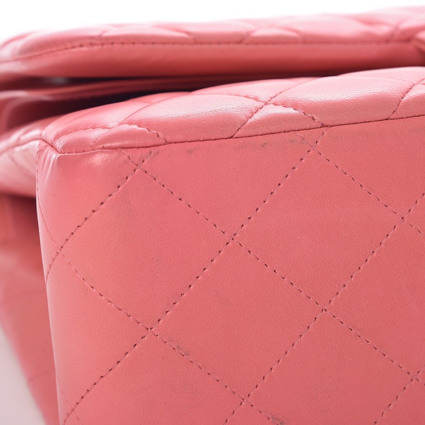 Lambskin Quilted Jumbo Double Flap Pink