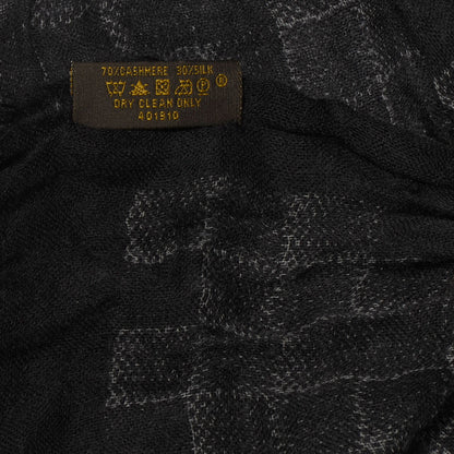 Louis Vuitton Cashmere Silk Etole Stole Damier Black 6 of 6