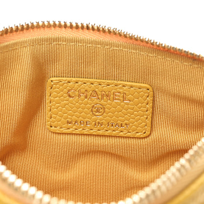 Chanel Iridescent Caviar Quilted Small Cosmetic Case Yellow 6 of 8