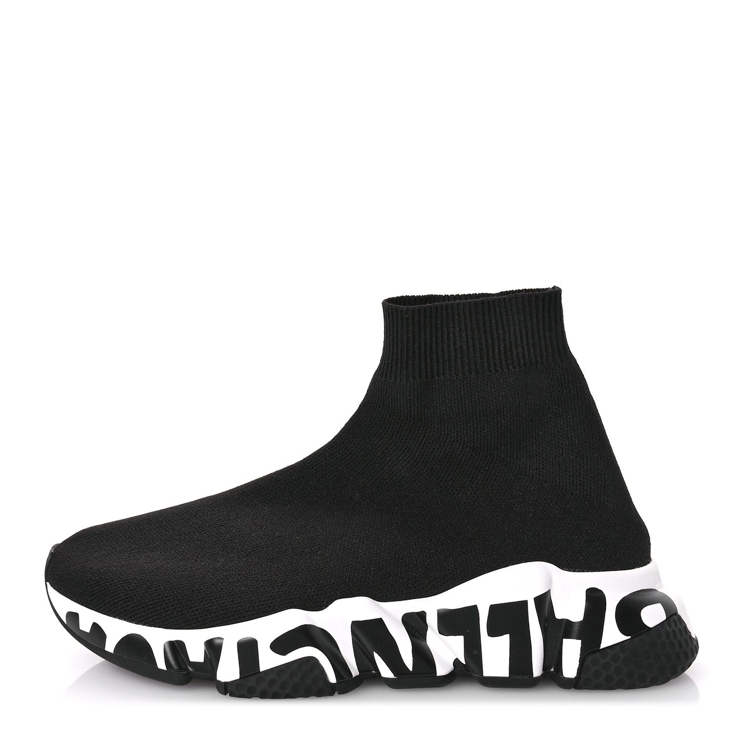 Neoprene Knit Womens Speed Graffiti Sneakers 36 Black White