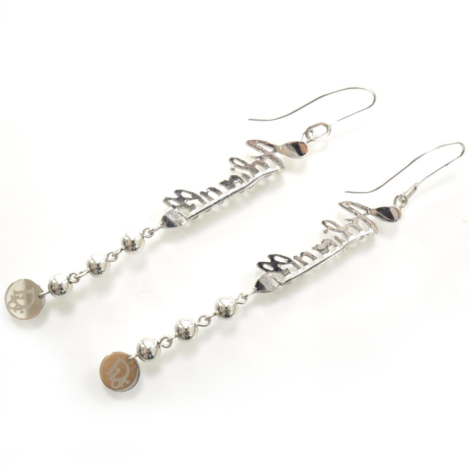 Christian Dior Adiorable Dangle Earrings Silver 2 of 3