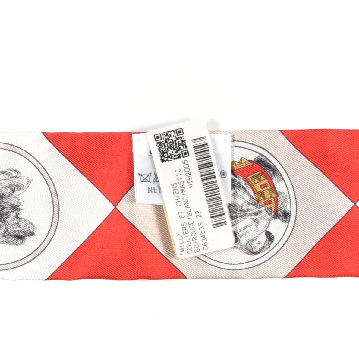 Silk Colliers Et Chiens Twilly Rouge White Mastic