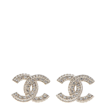 Chanel Crystal Timeless CC Earrings Light Gold 1 of 5