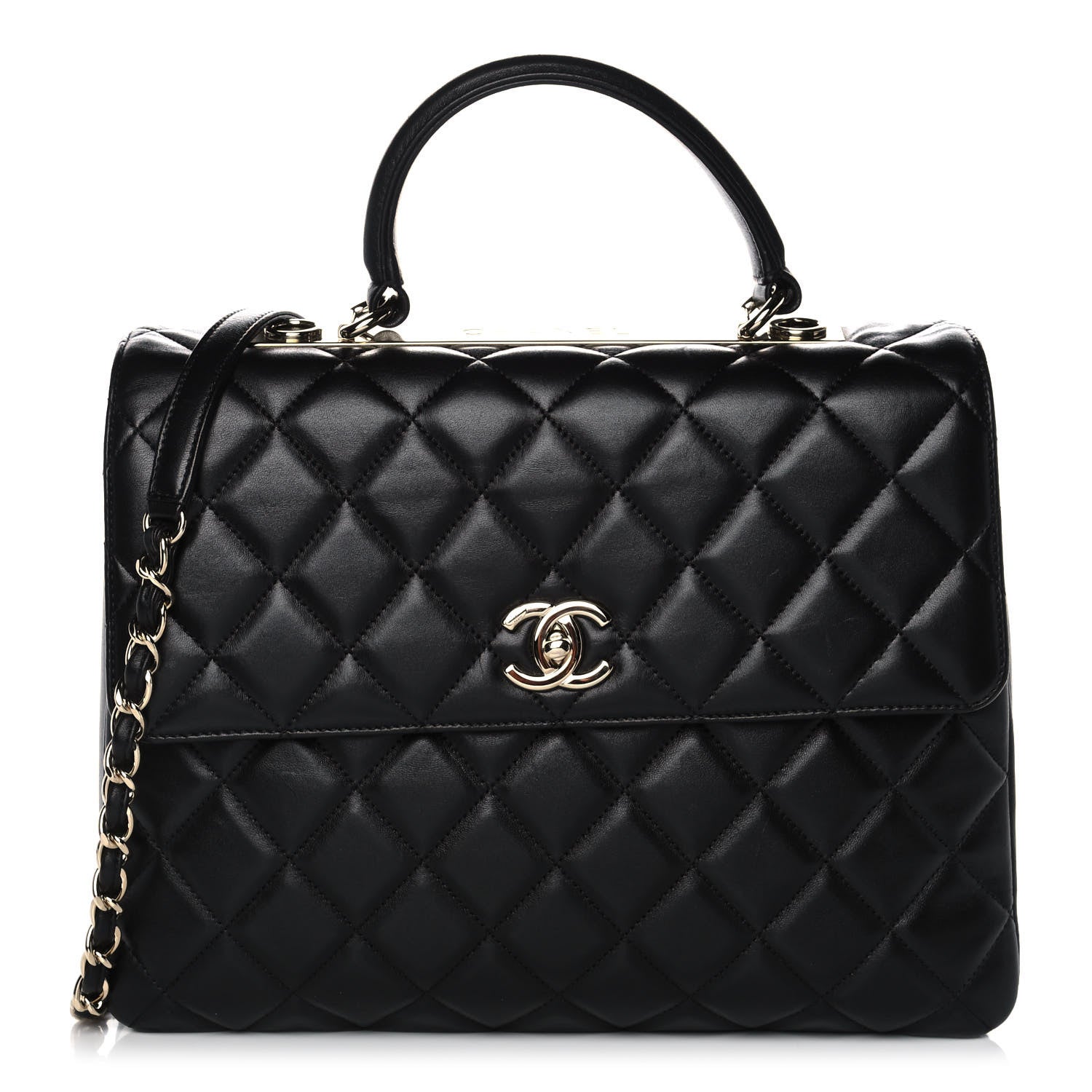 Chanel Lambskin Quilted Large Trendy CC Dual Handle Flap Bag Black 1 of 14