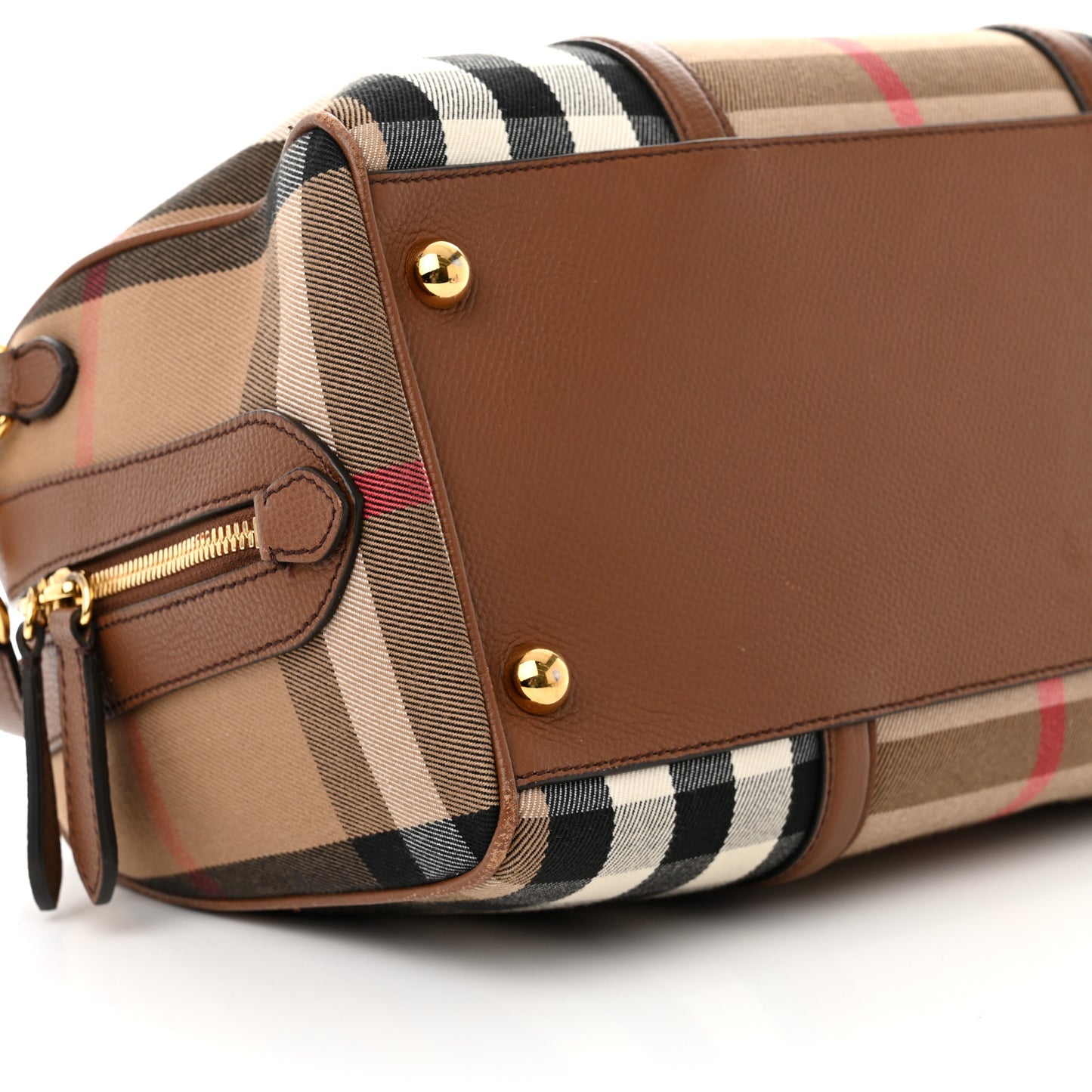 House Check Derby Calfskin Medium Alchester Bowling Bag Tan