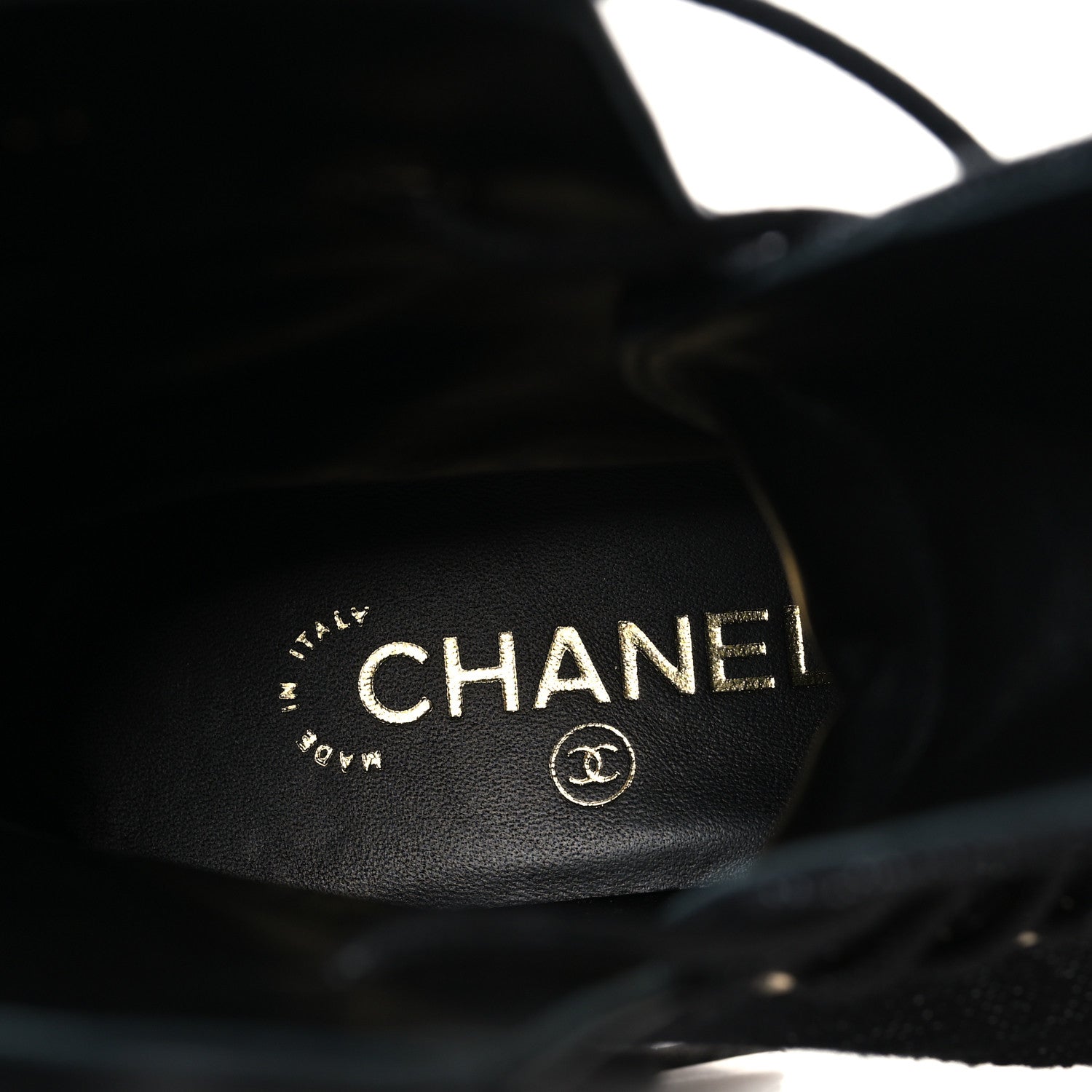 Chanel Fabric Patent Calfskin Lambskin Quilted CC Lace Up Combat Boots 36 Black 8 of 8