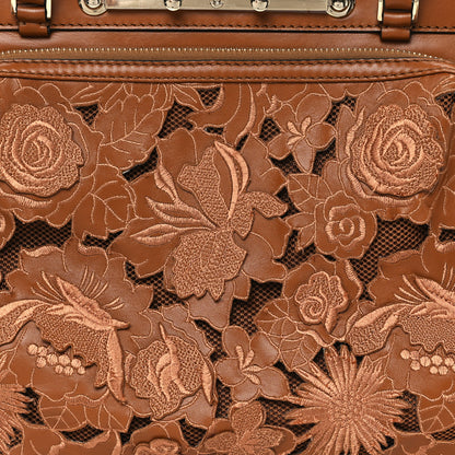 Valentino Garavani Vitello Lace Demetra Satchel Cognac 7 of 11