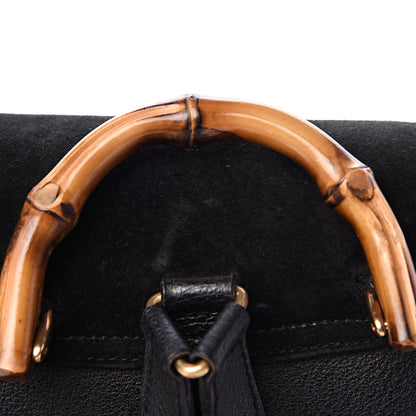 Gucci Calfskin Suede Bamboo Backpack Black 10 of 10