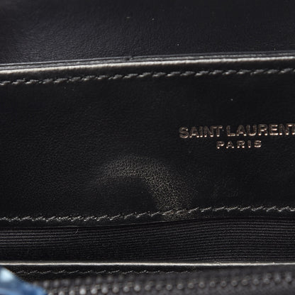 Saint Laurent Calfskin Y Quilted Monogram Small Loulou Chain Satchel Black 9 of 11