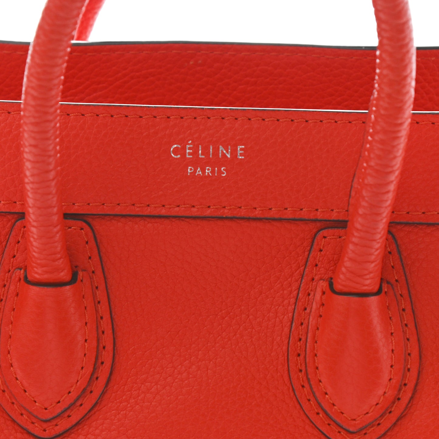 Drummed Calfskin Nano Luggage Coquelicot