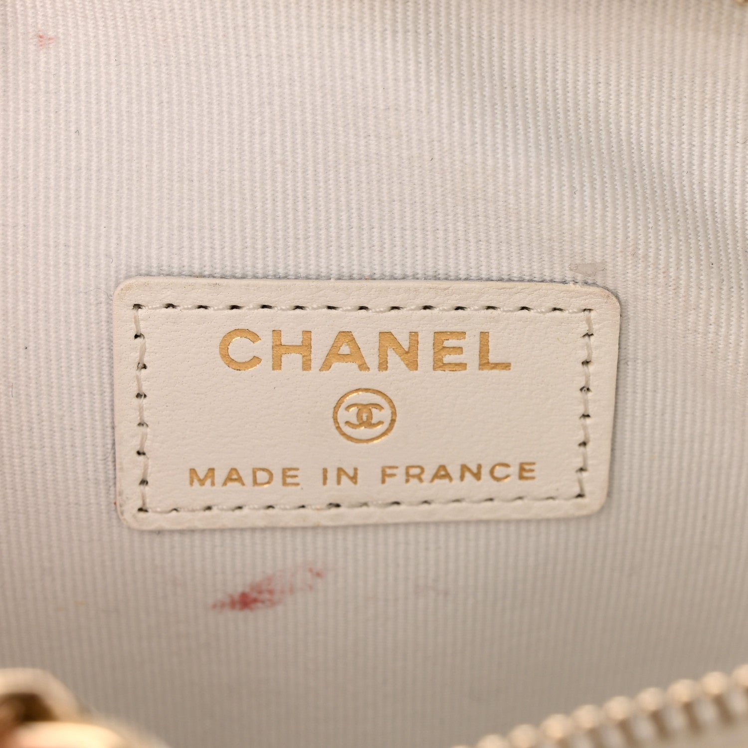 Chanel Lambskin Quilted CC In Love Heart Clutch With Chain White 6 of 12