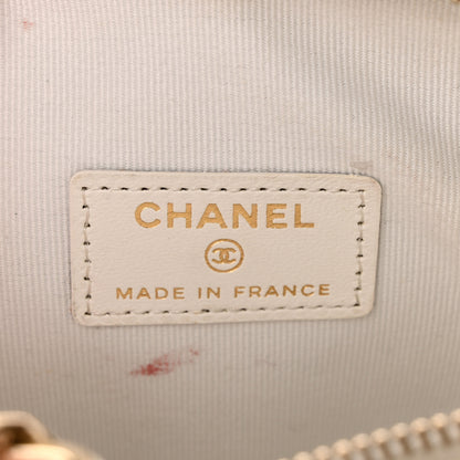 Chanel Lambskin Quilted CC In Love Heart Clutch With Chain White 6 of 12