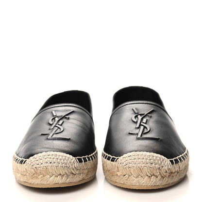 Saint Laurent Lambskin Monogram Espadrilles 36 Black 2 of 9