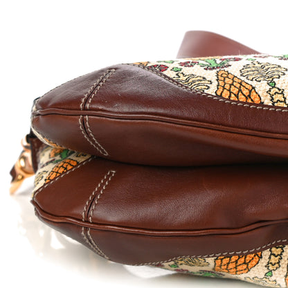 Gucci Canvas Pigna Print Peggy Bamboo Top Handle Bag Brown 9 of 12