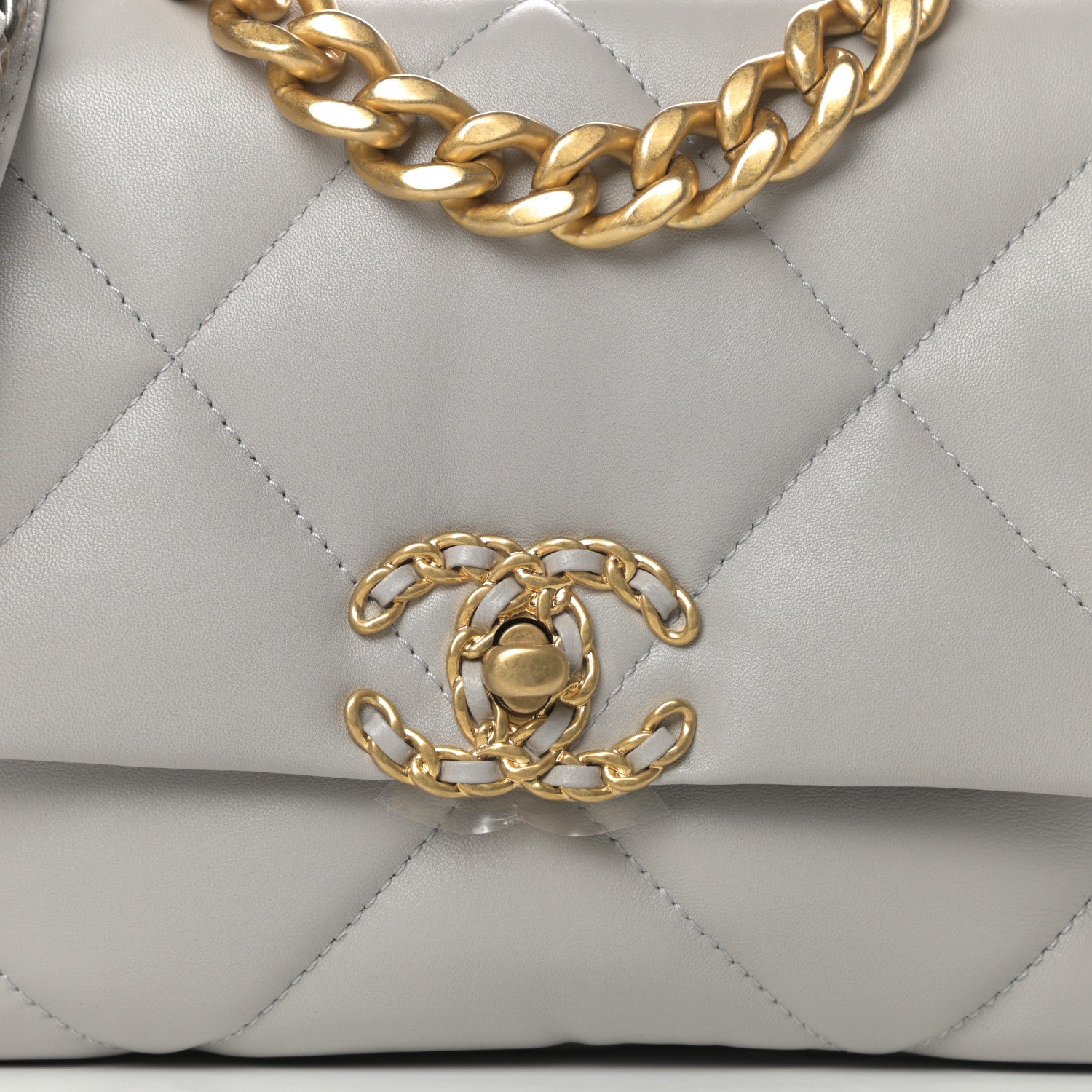 Chanel Lambskin Quilted Medium Chanel 19 Flap Grey 8 of 11