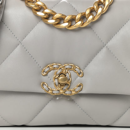 Chanel Lambskin Quilted Medium Chanel 19 Flap Grey 8 of 11