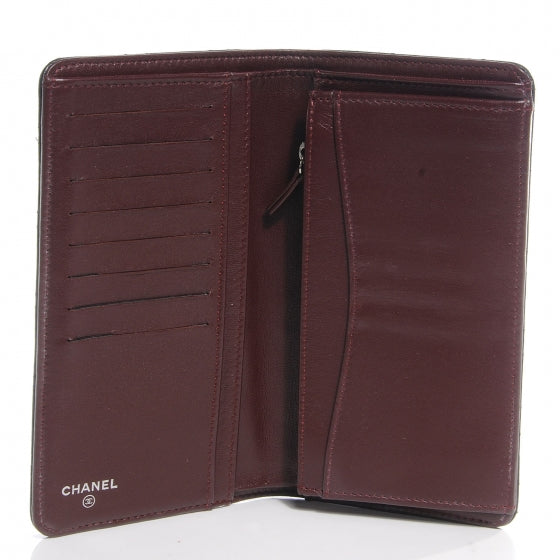 Lambskin Quilted Yen Wallet Black