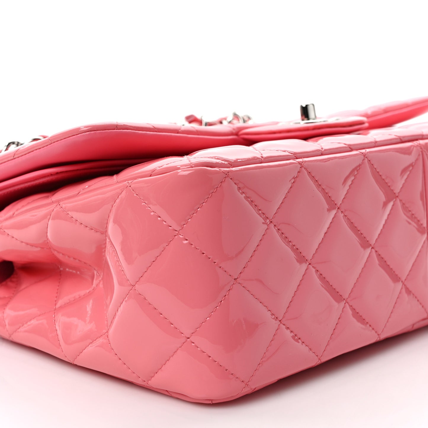 Patent Quilted Jumbo Double Flap Pink