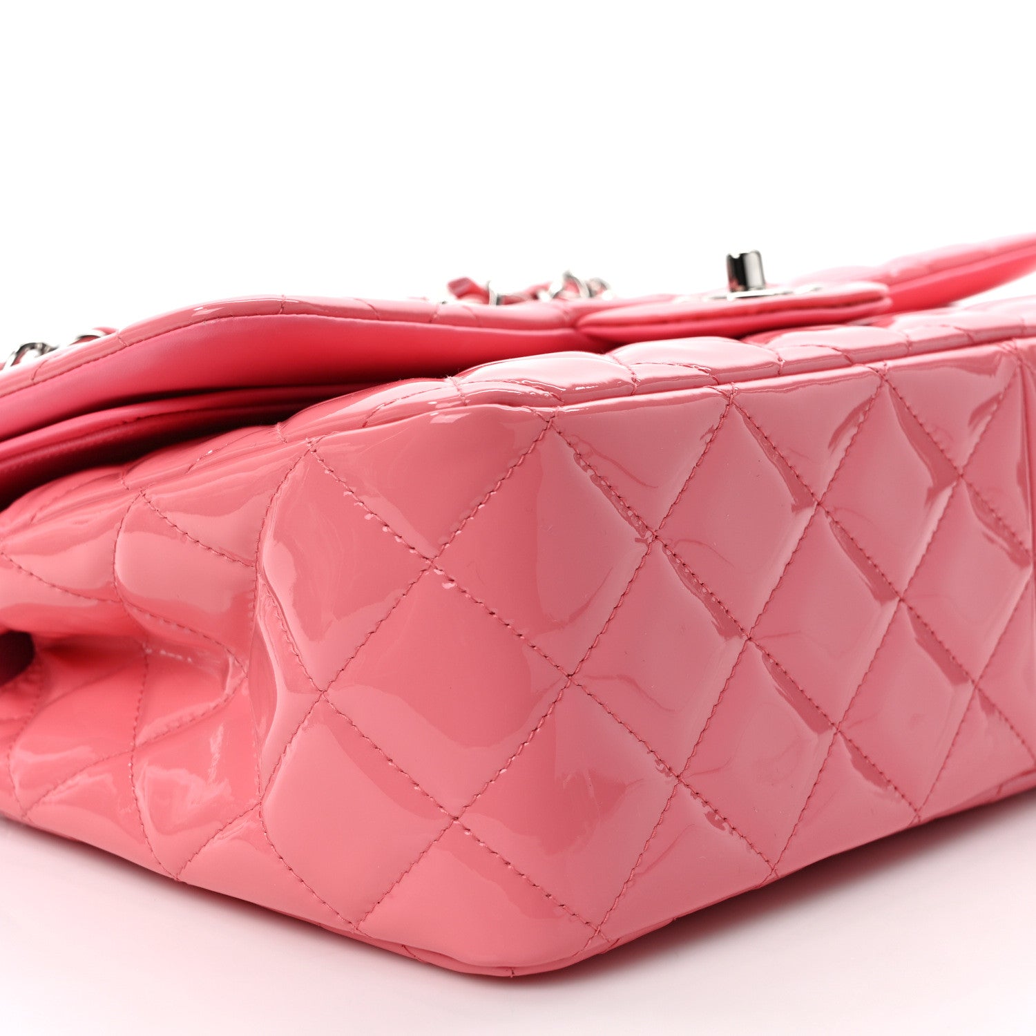 Chanel Patent Quilted Jumbo Double Flap Pink 9 of 10
