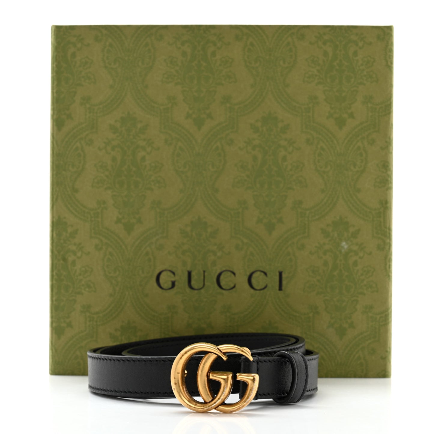 Calfskin Double G 20mm Belt 80 32 Black
