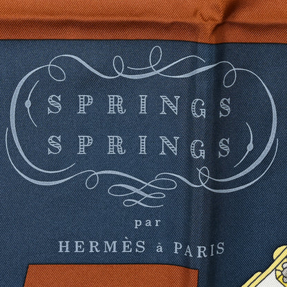 Hermes Silk Springs Springs Scarf 90 Creme Gris Fonce 2 of 4