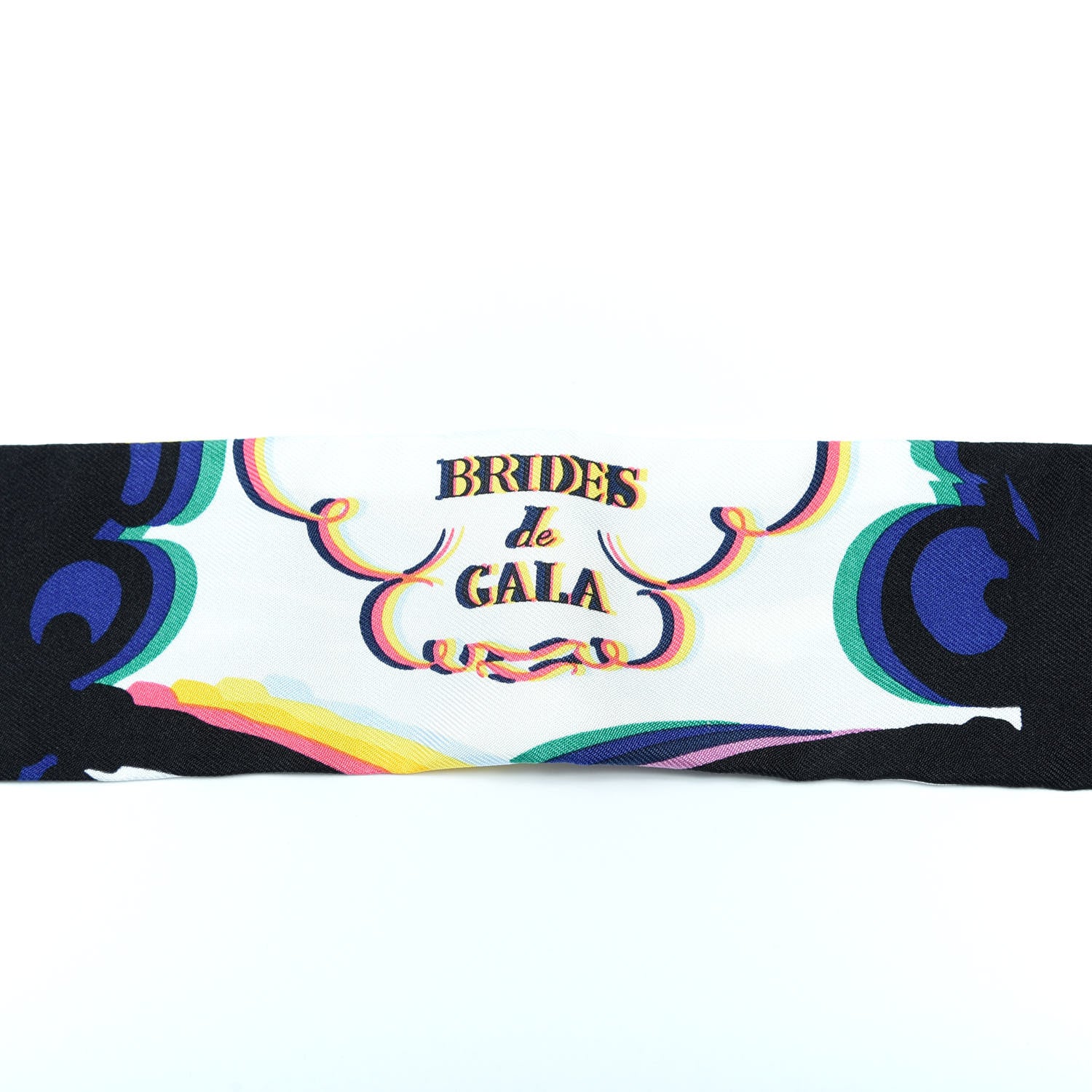 Hermes Silk Brides De Gala Shadow Twilly Black Jaune Multicolor 3 of 6