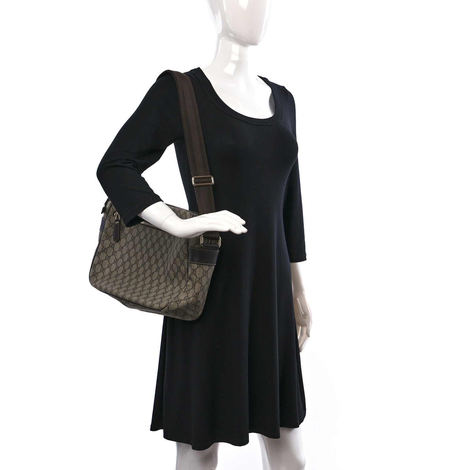 Gucci GG Plus Monogram Large Messenger Bag Dark Brown 2 of 10