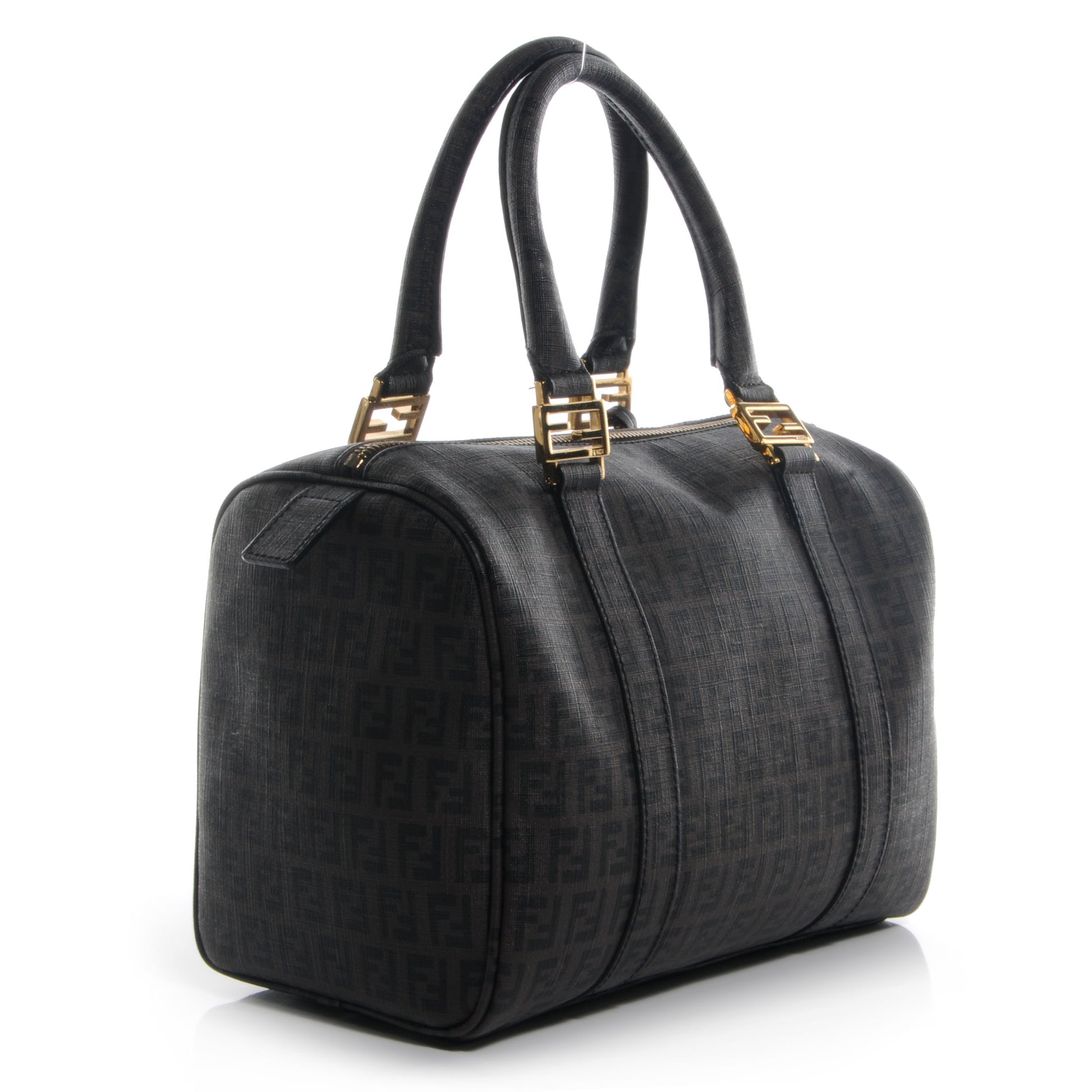 Fendi Zucchino Spalmati Forever Small Boston Moro Black 3 of 10