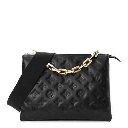 Louis Vuitton Lambskin Embossed Monogram Coussin PM Black 1 of 8